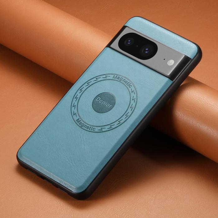 DENIOR - DENIOR Google Pixel 8 Fodral Magnetiskt Läder Coated PC - Blå