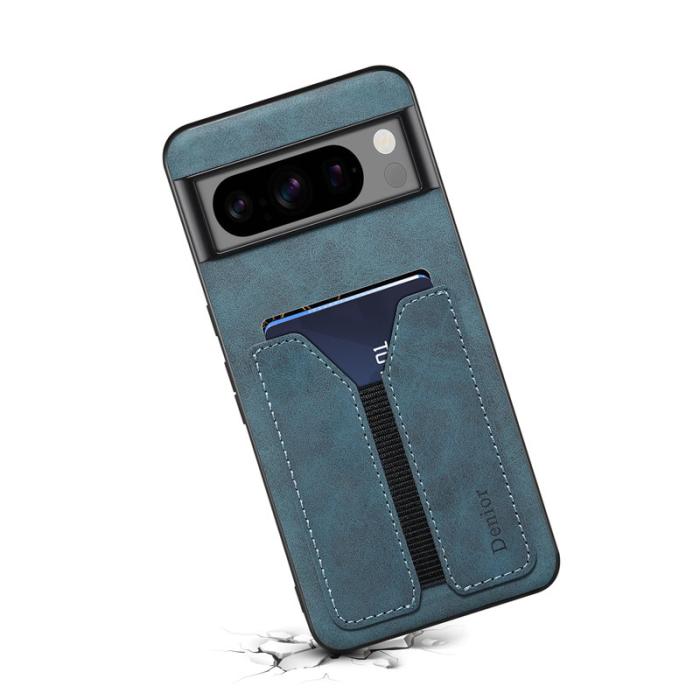 DENIOR - DENIOR Google Pixel 8 Pro Fodral PU Läder med Kortfack - Blå