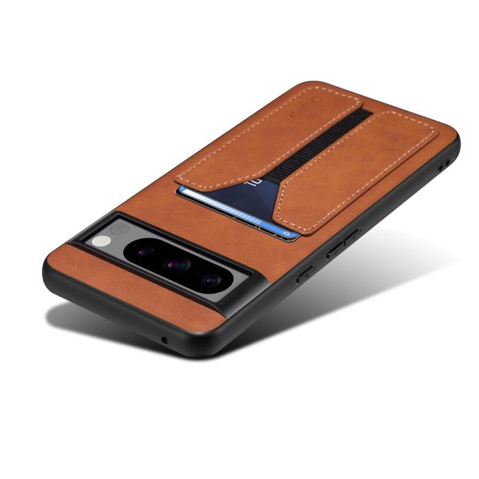DENIOR - DENIOR Google Pixel 8 Pro Fodral PU-läder med kortfack - Brun