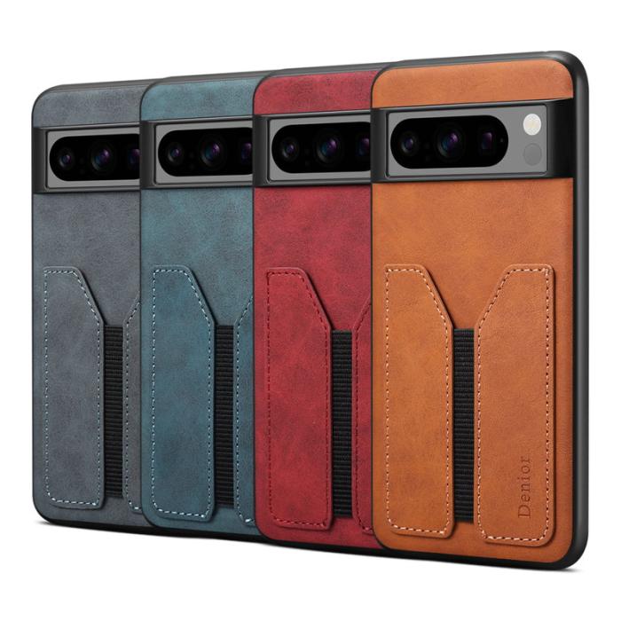 DENIOR - DENIOR Google Pixel 8 Pro Fodral PU-läder med kortfack - Brun