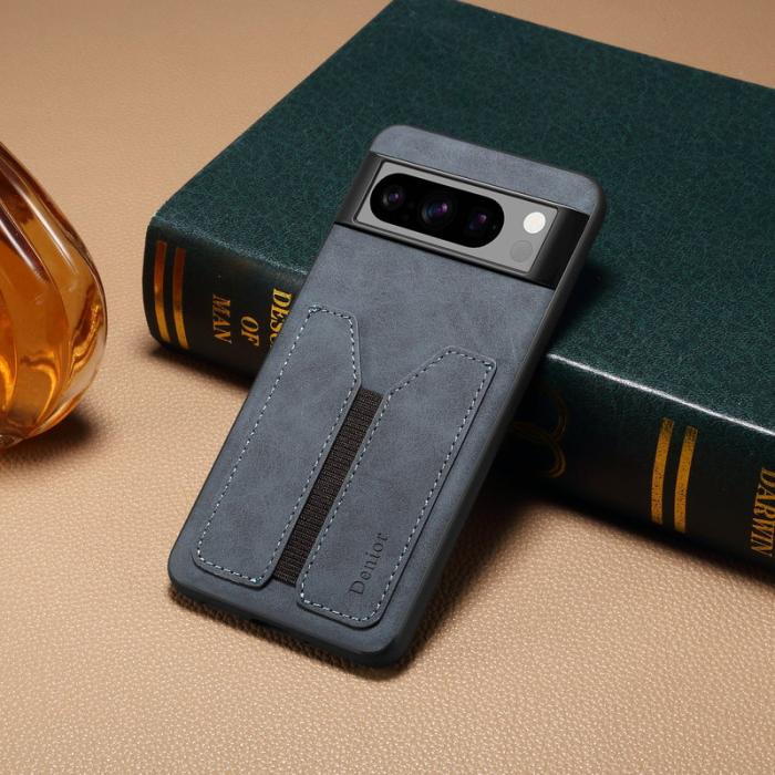 DENIOR - DENIOR Google Pixel 8 Pro Fodral PU Läder med Kortfack - Mörkgrå