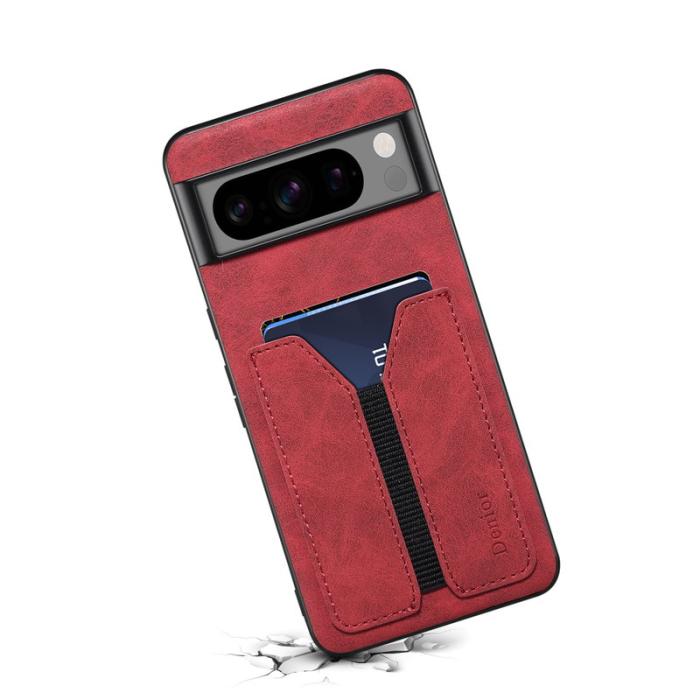 DENIOR - DENIOR Google Pixel 8 Pro Fodral PU Läder med Kortfack - Röd