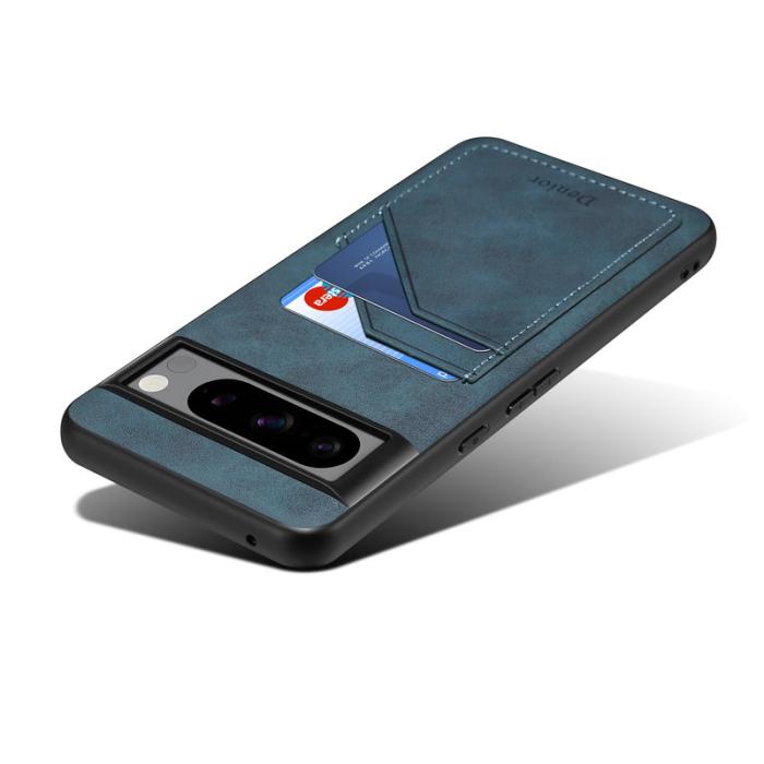 DENIOR - DENIOR Google Pixel 8 Pro Fodral Äkta läder Retro Blå