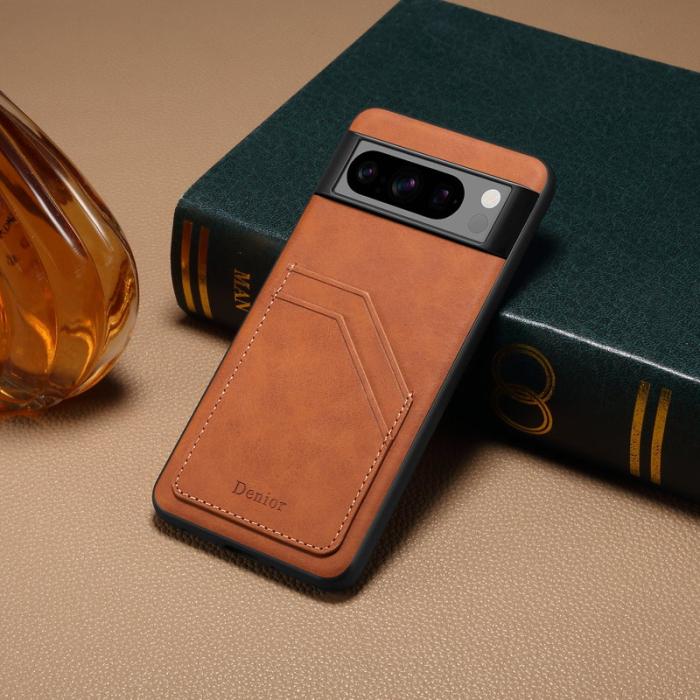 DENIOR - DENIOR Google Pixel 8 Pro Fodral Äkta läder Retro Brun