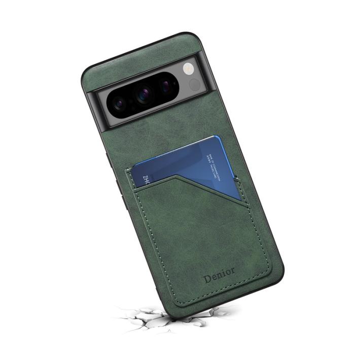 DENIOR - DENIOR Google Pixel 8 Pro Fodral Retro Dubbelkortplats Grön