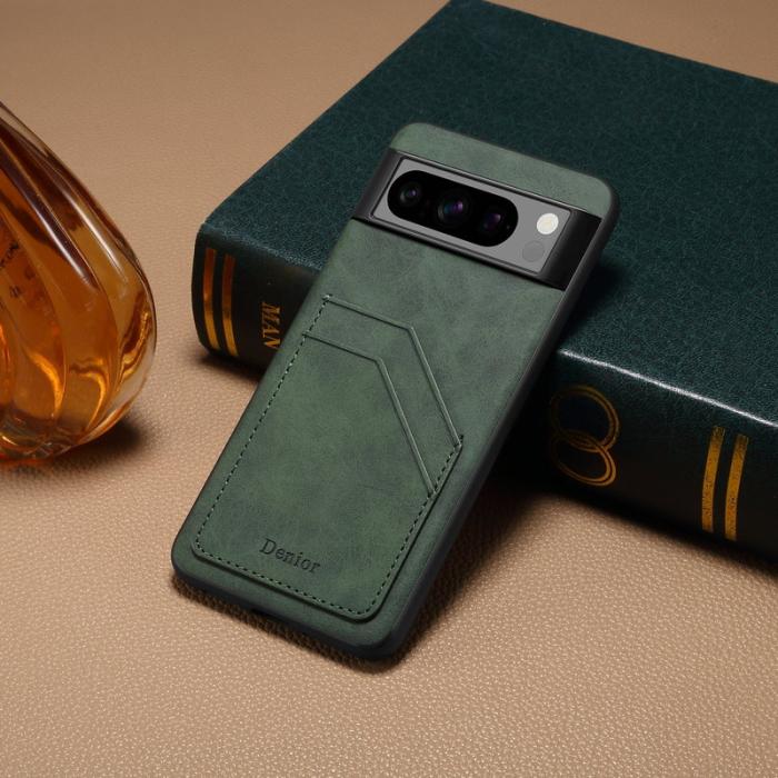 DENIOR - DENIOR Google Pixel 8 Pro Fodral Retro Dubbelkortplats Grön