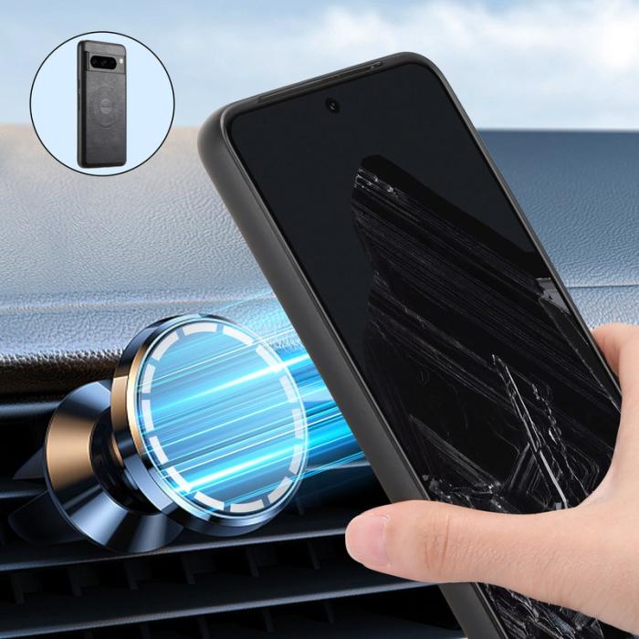 DENIOR - DENIOR Google Pixel 8 Pro Skal PU Läder + PC + TPU - Svart