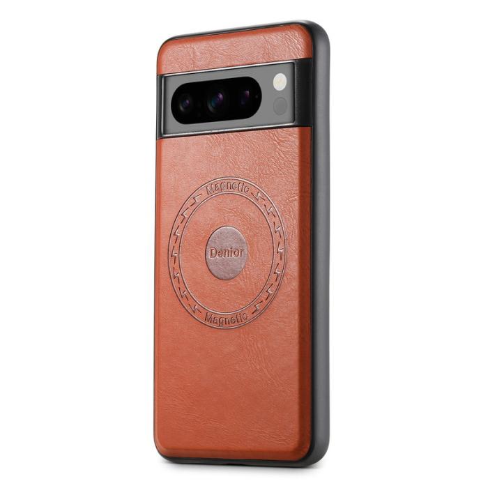 DENIOR - DENIOR Google Pixel 8 Pro Fodral Magnetiskt PU Läder + PC - Brun