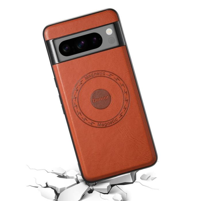 DENIOR - DENIOR Google Pixel 8 Pro Fodral Magnetiskt PU Läder + PC - Brun