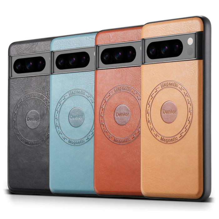 DENIOR - DENIOR Google Pixel 8 Pro Fodral Magnetiskt PU Läder + PC + TPU - Khaki