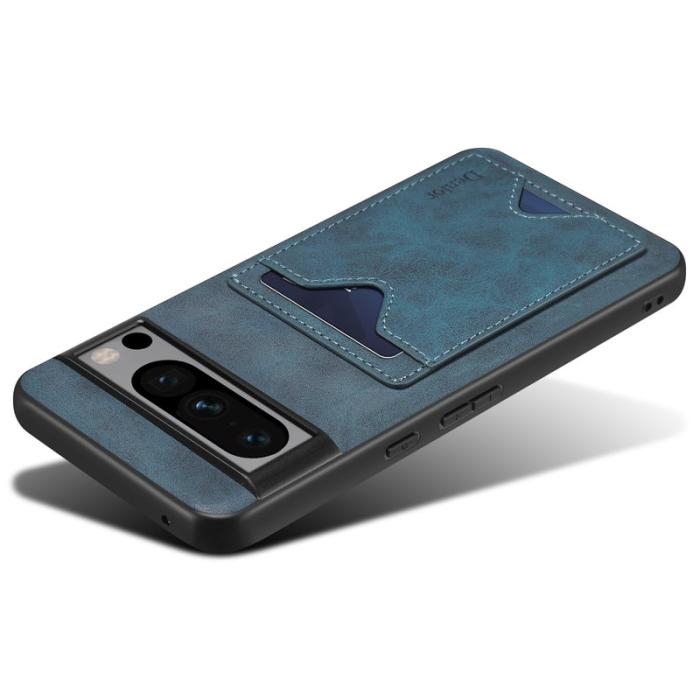 DENIOR - DENIOR Google Pixel 8 Pro Skal PU-läder TPU med ställ och kortfack - Blå