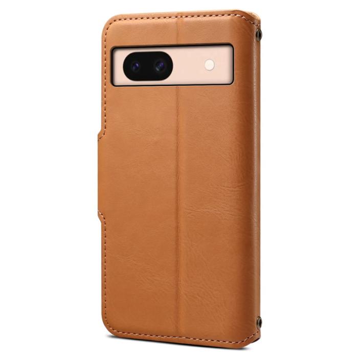 DENIOR - DENIOR Google Pixel 8a Fodral Äkta Läder Kamelbrun