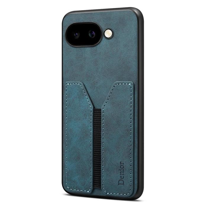 DENIOR - DENIOR Google Pixel 9a Fodral Elastisk Kortficka PU Läder Blå
