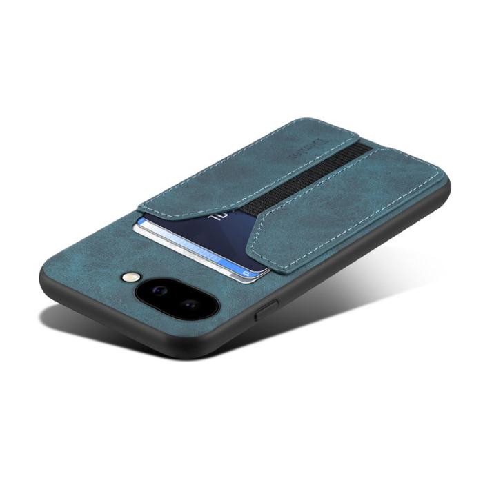 DENIOR - DENIOR Google Pixel 9a Fodral Elastisk Kortficka PU Läder Blå