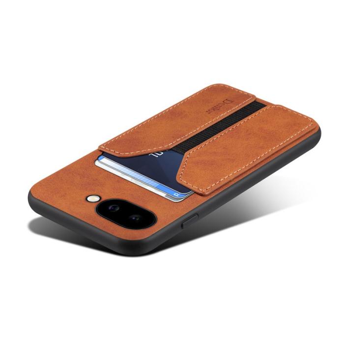DENIOR - DENIOR Google Pixel 9a Fodral Elastisk Kortficka PU Läder Brun