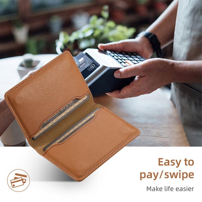 DENIOR - DENIOR iPhone 11 Skal i äkta läder med avtagbar kortficka - Khaki