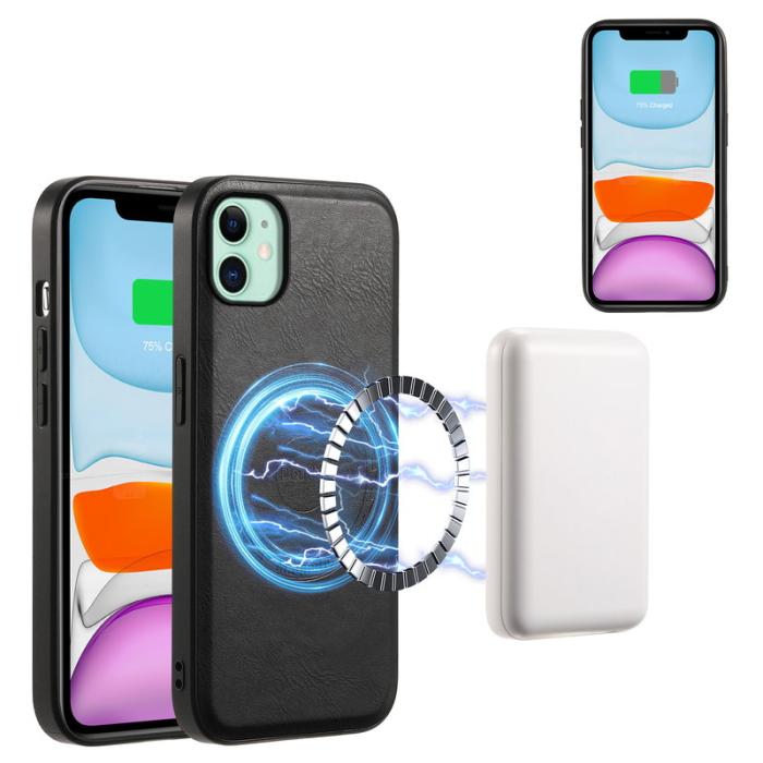 DENIOR - DENIOR iPhone 11 Fodral MagSafe PU Läder - Svart
