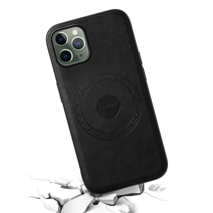 DENIOR - DENIOR iPhone 11 Pro Skal PU Läder Med Magnet Svart