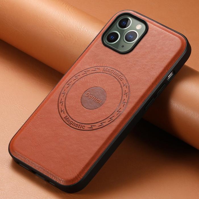 DENIOR - DENIOR iPhone 11 Pro Skal PU Läder Non-Slip Grepp - Brun