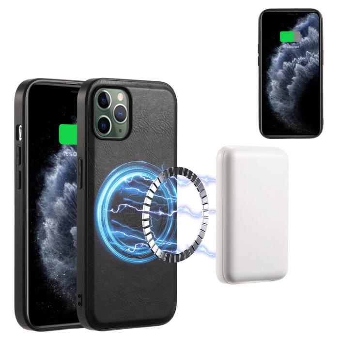 DENIOR - DENIOR iPhone 11 Pro Skal PU Läder + PC + TPU - Svart
