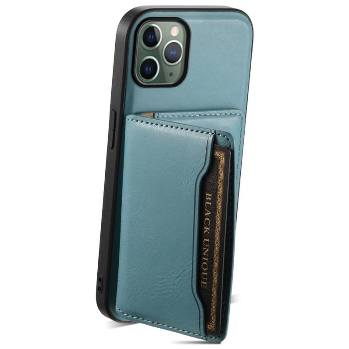 DENIOR - DENIOR iPhone 11 Pro Skal PU Läder + PC + TPU - Blå