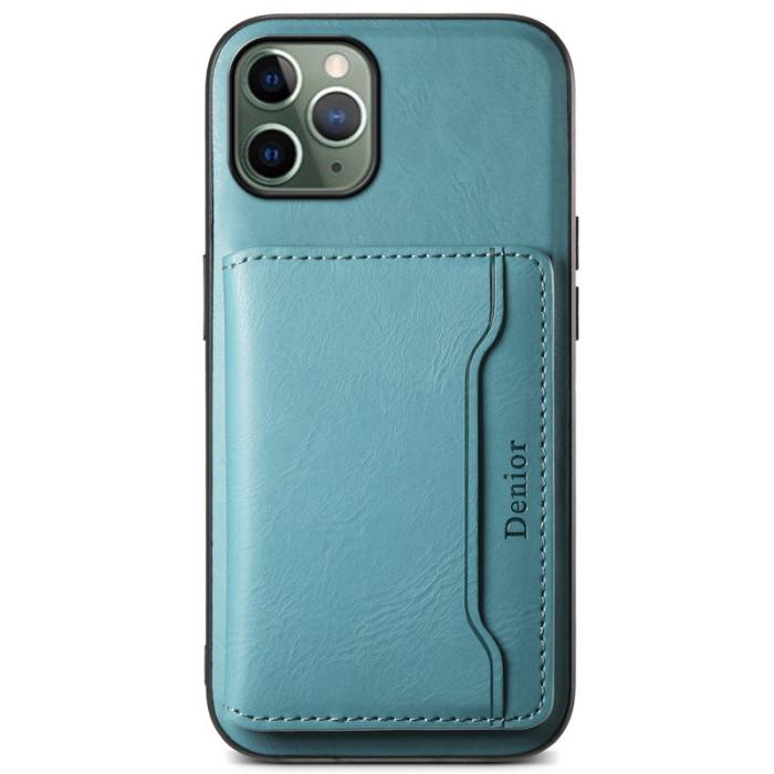 DENIOR - DENIOR iPhone 11 Pro Skal PU Läder + PC + TPU - Blå