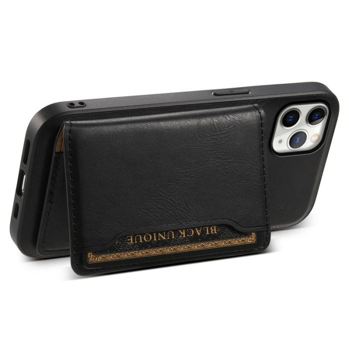 DENIOR - DENIOR iPhone 11 Pro Max Skal Äkta Läder Magnetisk - Svart