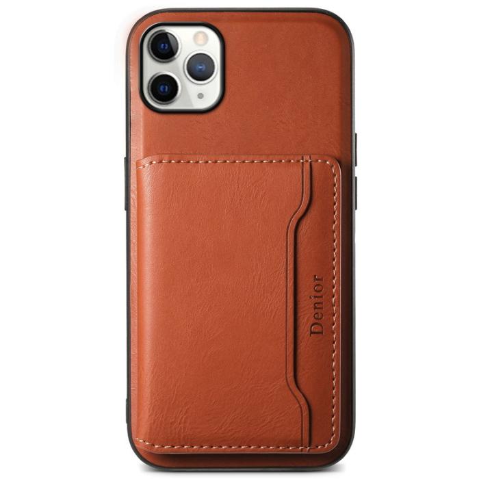 DENIOR - DENIOR iPhone 11 Pro Max Skal Äkta Läder Magnetisk - Brun