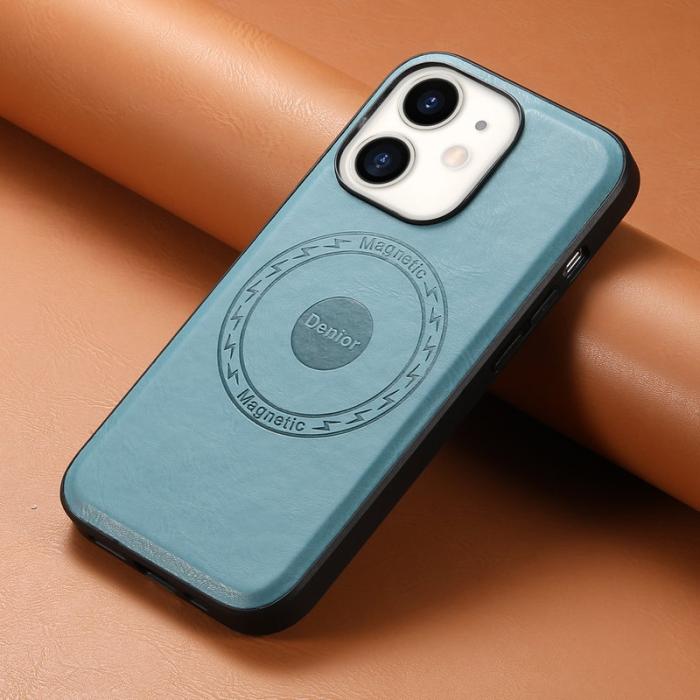 DENIOR - DENIOR iPhone 12/12 Pro Skal Äkta Läder Svart-Blå