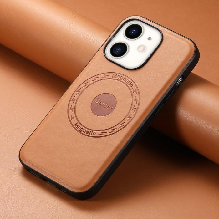 DENIOR - DENIOR iPhone 12/12 Pro Skal PU-läder Svart/Khaki