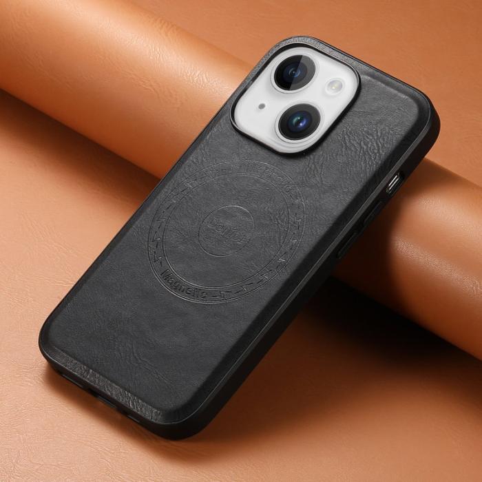 DENIOR - DENIOR iPhone 15 Plus Magnetfodral Läder+PC+TPU - Svart