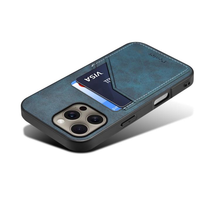DENIOR - DENIOR iPhone 16 Pro Fodral PU Läder + TPU + PC - Blå