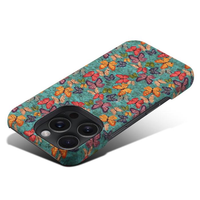 DENIOR - DENIOR iPhone 16 Pro Fodral Mönstertryckt PU Läder + PC - Blå