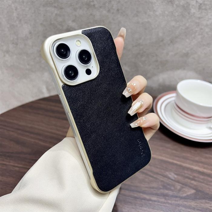 DENIOR - DENIOR iPhone 16 Pro Magnetiskt Fodral Äkta Läder PC Ställ - Svart