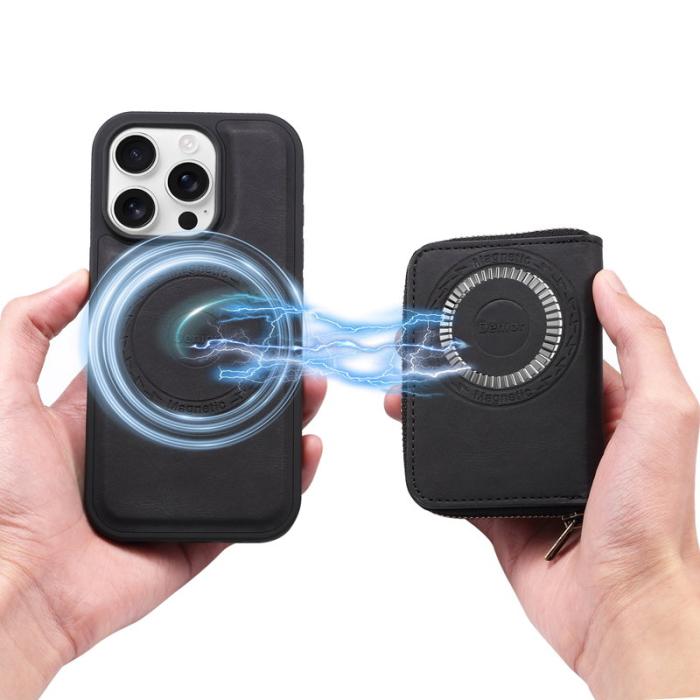 DENIOR - DENIOR iPhone 16 Pro Max Fodral Äkta Läder Svart