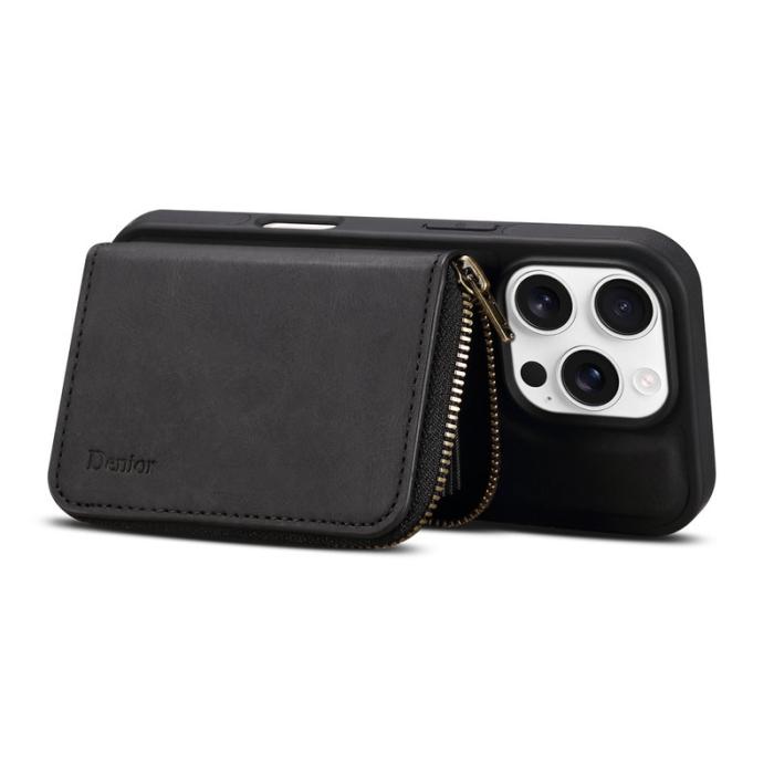 DENIOR - DENIOR iPhone 16 Pro Max Fodral Äkta Läder Svart