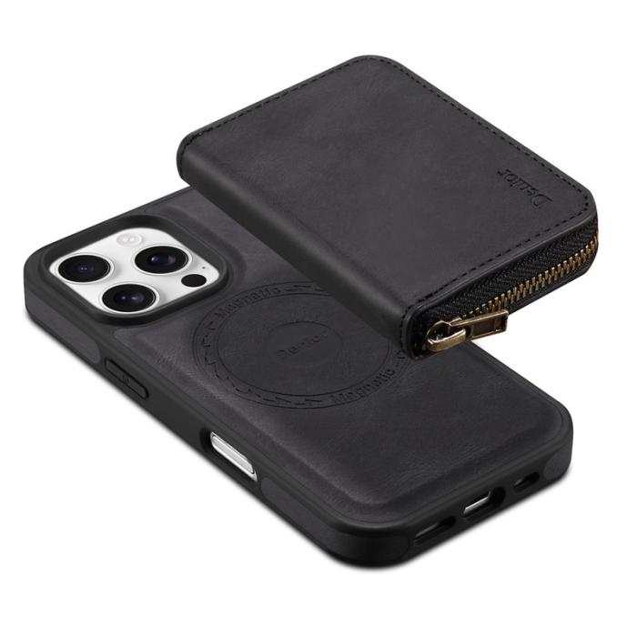 DENIOR - DENIOR iPhone 16 Pro Max Fodral Äkta Läder Svart