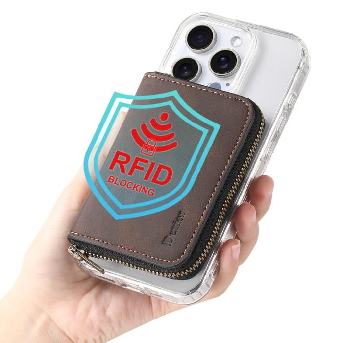 DENIOR - DENIOR iPhone 16 Pro Max Skal Äkta Läder Med Fack - Brun