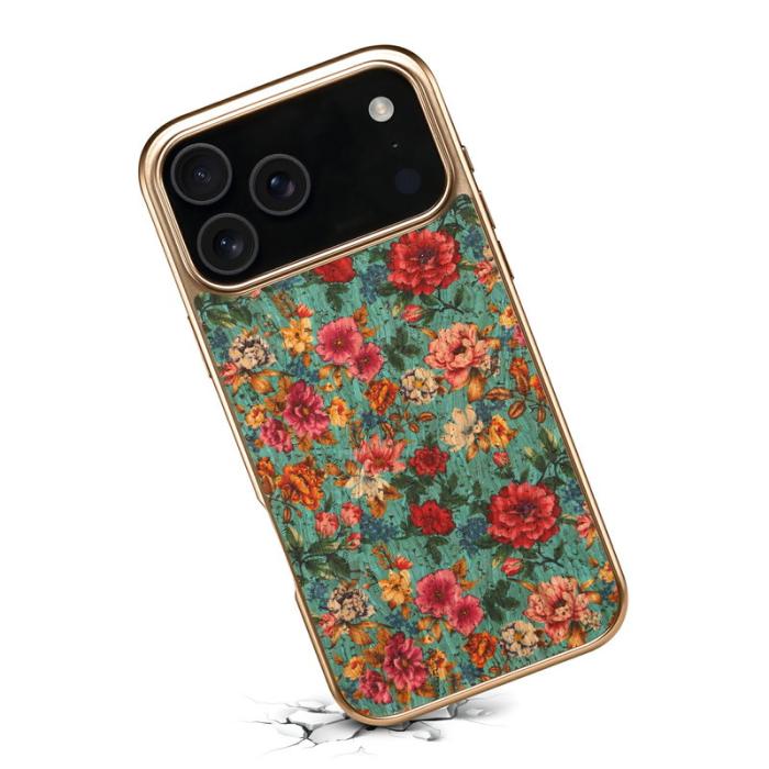 DENIOR - DENIOR iPhone 17 Pro Max Fodral Mönstertryckt Läder - Blå