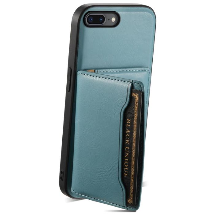 DENIOR - DENIOR iPhone 7 Plus/8 Plus Magnetfodral Äkta läder Blå