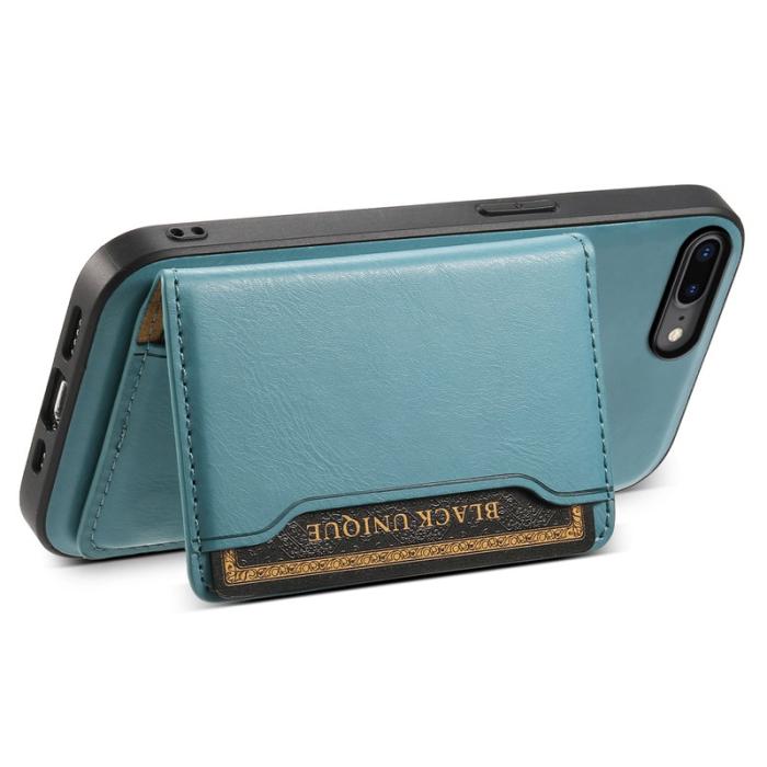 DENIOR - DENIOR iPhone 7 Plus/8 Plus Magnetfodral Äkta läder Blå