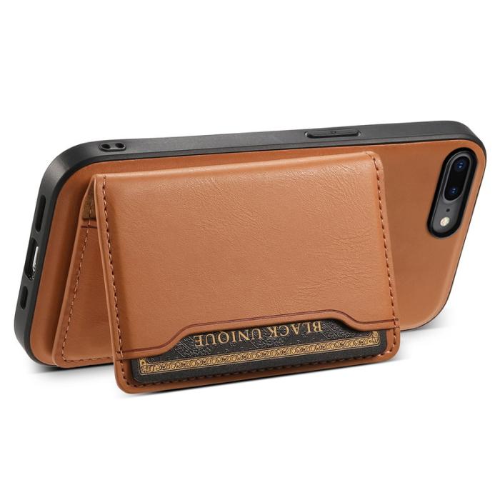 DENIOR - DENIOR iPhone 7 Plus/8 Plus Magnetfodral Äkta läder Khaki