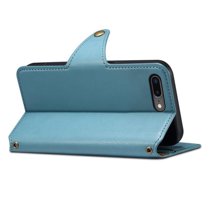 DENIOR - DENIOR iPhone 7 Plus / 8 Plus Fodral Plånbok Läder - Blå