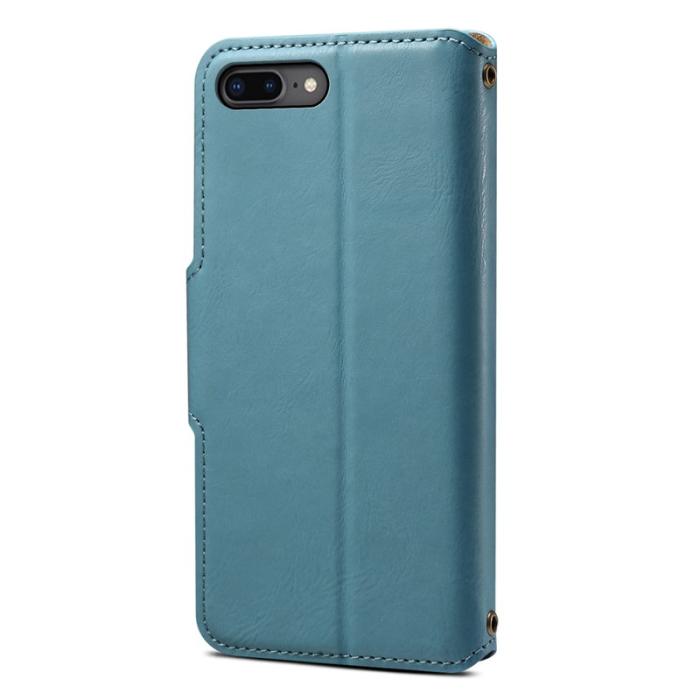 DENIOR - DENIOR iPhone 7 Plus / 8 Plus Fodral Plånbok Läder - Blå