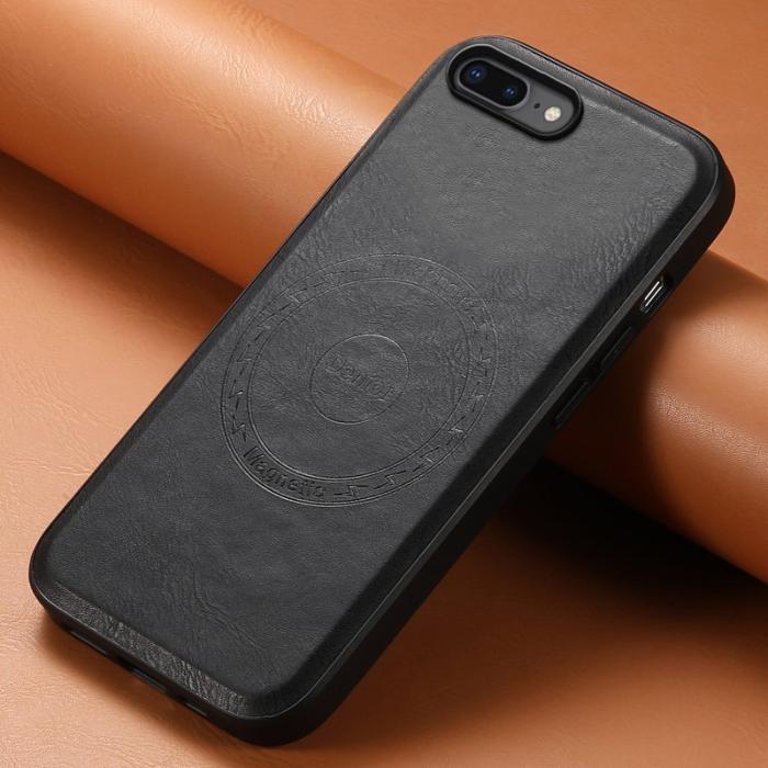 DENIOR - DENIOR iPhone 7 Plus / 8 Plus Fodral Äkta läder - Svart