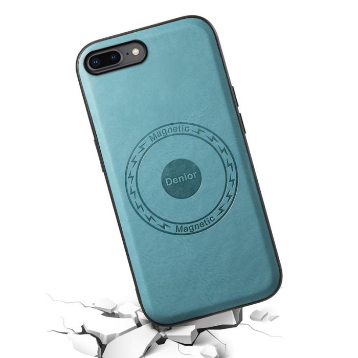 DENIOR - DENIOR iPhone 7 Plus / 8 Plus Fodral Äkta läder - Blå