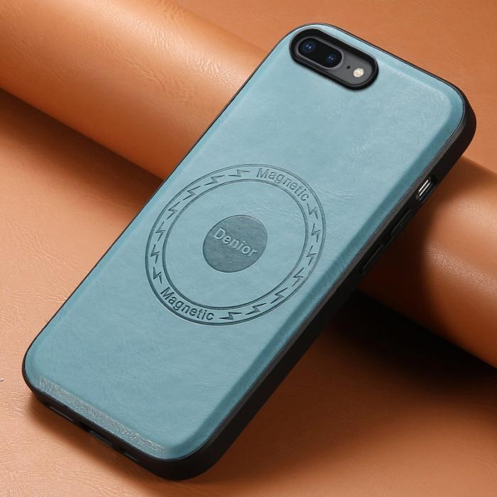DENIOR - DENIOR iPhone 7 Plus / 8 Plus Fodral Äkta läder - Blå