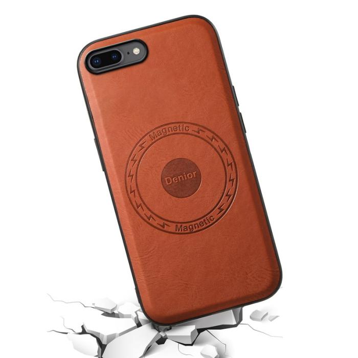 DENIOR - DENIOR iPhone 7 Plus / 8 Plus Fodral Läder - Brun
