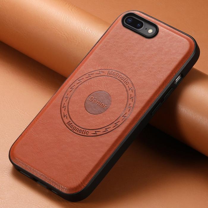 DENIOR - DENIOR iPhone 7 Plus / 8 Plus Fodral Läder - Brun