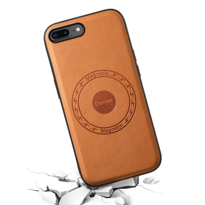 DENIOR - DENIOR iPhone 7 Plus / 8 Plus Fodral Äkta läder - Khaki